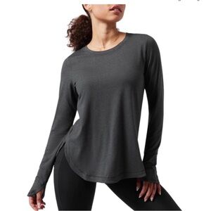 Athleta Gray Uptempo Relaxed T-Shirt with Rounded Neckline